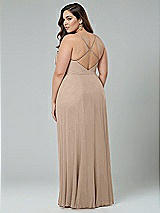 Alt View 2 Thumbnail - Topaz Faux Wrap Criss Cross Back Maxi Dress with Adjustable Straps