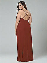 Alt View 2 Thumbnail - Auburn Moon Faux Wrap Criss Cross Back Maxi Dress with Adjustable Straps