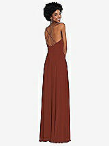 Rear View Thumbnail - Auburn Moon Faux Wrap Criss Cross Back Maxi Dress with Adjustable Straps