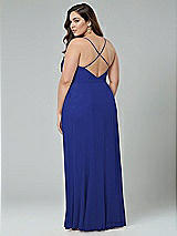 Alt View 2 Thumbnail - Cobalt Blue Faux Wrap Criss Cross Back Maxi Dress with Adjustable Straps