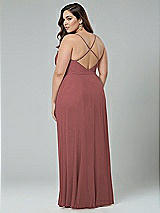 Alt View 2 Thumbnail - English Rose Faux Wrap Criss Cross Back Maxi Dress with Adjustable Straps