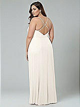 Alt View 2 Thumbnail - Ivory Faux Wrap Criss Cross Back Maxi Dress with Adjustable Straps