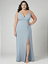 Alt View 1 Thumbnail - Mist Faux Wrap Criss Cross Back Maxi Dress with Adjustable Straps