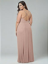 Alt View 2 Thumbnail - Neu Nude Faux Wrap Criss Cross Back Maxi Dress with Adjustable Straps