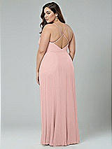 Alt View 2 Thumbnail - Rose - PANTONE Rose Quartz Faux Wrap Criss Cross Back Maxi Dress with Adjustable Straps