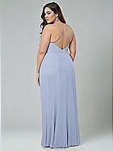 Alt View 2 Thumbnail - Sky Blue Faux Wrap Criss Cross Back Maxi Dress with Adjustable Straps