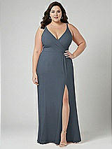 Alt View 1 Thumbnail - Silverstone Faux Wrap Criss Cross Back Maxi Dress with Adjustable Straps