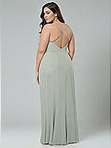 Alt View 2 Thumbnail - Willow Green Faux Wrap Criss Cross Back Maxi Dress with Adjustable Straps