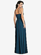 Rear View Thumbnail - Atlantic Blue Cowl-Neck A-Line Maxi Dress with Adjustable Straps