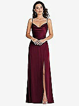 Front View Thumbnail - Cabernet Cowl-Neck A-Line Maxi Dress with Adjustable Straps