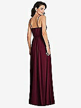 Rear View Thumbnail - Cabernet Cowl-Neck A-Line Maxi Dress with Adjustable Straps