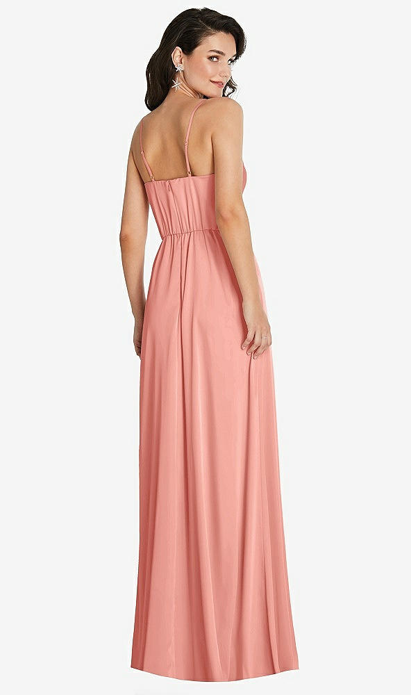 Back View - Rose - PANTONE Rose Quartz Cowl-Neck A-Line Maxi Dress with Adjustable Straps