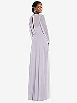 Rear View Thumbnail - Moondance Strapless Chiffon Maxi Dress with Puff Sleeve Blouson Overlay 