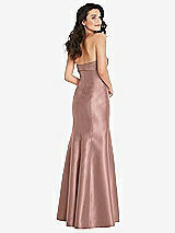 Rear View Thumbnail - Neu Nude Bow Cuff Strapless Princess Waist Trumpet Gown