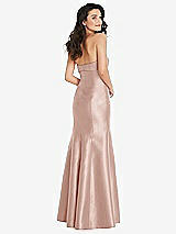 Rear View Thumbnail - Toasted Sugar Bow Cuff Strapless Princess Waist Trumpet Gown