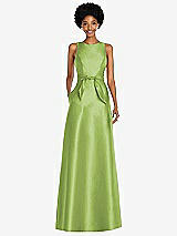 Front View Thumbnail - Mojito Jewel-Neck V-Back Maxi Dress with Mini Sash