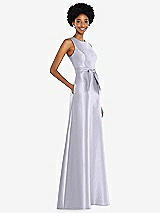 Side View Thumbnail - Silver Dove Jewel-Neck V-Back Maxi Dress with Mini Sash