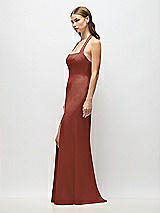 Alt View 2 Thumbnail - Auburn Moon Tie Halter Open Back Trumpet Gown 