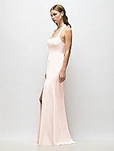Alt View 2 Thumbnail - Blush Tie Halter Open Back Trumpet Gown 