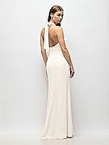 Alt View 3 Thumbnail - Ivory Tie Halter Open Back Trumpet Gown 
