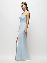 Alt View 2 Thumbnail - Mist Tie Halter Open Back Trumpet Gown 