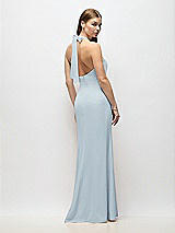 Alt View 3 Thumbnail - Mist Tie Halter Open Back Trumpet Gown 