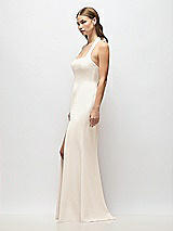 Alt View 2 Thumbnail - Oat Tie Halter Open Back Trumpet Gown 