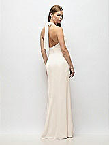Alt View 3 Thumbnail - Oat Tie Halter Open Back Trumpet Gown 