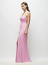 Alt View 2 Thumbnail - Powder Pink Tie Halter Open Back Trumpet Gown 