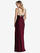 Rear View Thumbnail - Cabernet Cowl-Neck Tie-Strap Maternity Slip Dress