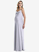 Side View Thumbnail - Silver Dove Cowl-Neck Tie-Strap Maternity Slip Dress