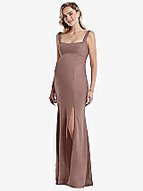 Front View Thumbnail - Sienna Wide Strap Square Neck Maternity Trumpet Gown