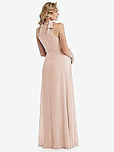 Rear View Thumbnail - Cameo Scarf Tie High Neck Halter Chiffon Maternity Dress