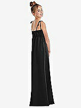 Rear View Thumbnail - Black Tie Shoulder Empire Waist Junior Bridesmaid Dress