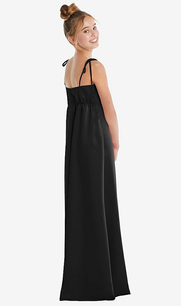 Back View - Black Tie Shoulder Empire Waist Junior Bridesmaid Dress