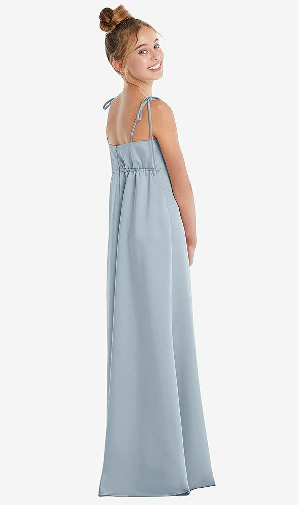 Back View - Mist Tie Shoulder Empire Waist Junior Bridesmaid Dress