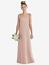 Front View Thumbnail - Toasted Sugar Tie Shoulder Empire Waist Junior Bridesmaid Dress