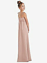 Rear View Thumbnail - Toasted Sugar Tie Shoulder Empire Waist Junior Bridesmaid Dress