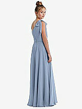 Rear View Thumbnail - Cloudy One-Shoulder Scarf Bow Chiffon Junior Bridesmaid Dress