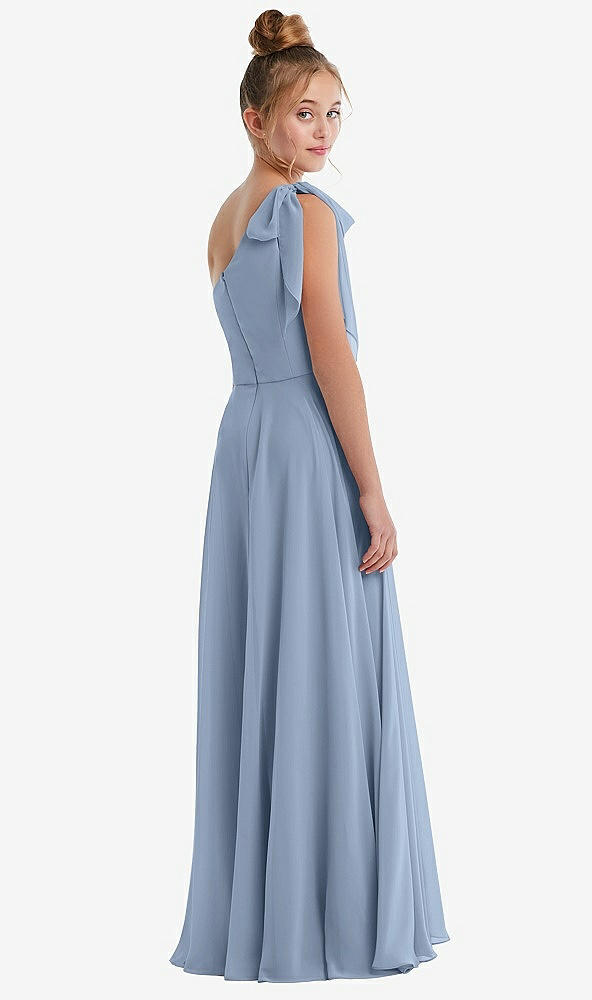 Back View - Cloudy One-Shoulder Scarf Bow Chiffon Junior Bridesmaid Dress