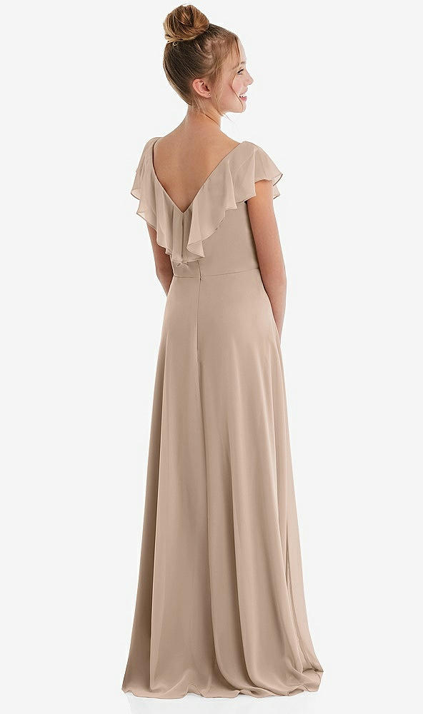 Back View - Topaz Cascading Ruffle Full Skirt Chiffon Junior Bridesmaid Dress