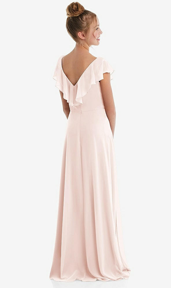 Back View - Blush Cascading Ruffle Full Skirt Chiffon Junior Bridesmaid Dress