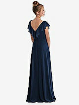 Rear View Thumbnail - Midnight Navy Cascading Ruffle Full Skirt Chiffon Junior Bridesmaid Dress