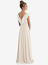 Rear View Thumbnail - Oat Cascading Ruffle Full Skirt Chiffon Junior Bridesmaid Dress