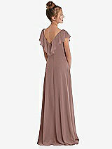 Rear View Thumbnail - Sienna Cascading Ruffle Full Skirt Chiffon Junior Bridesmaid Dress