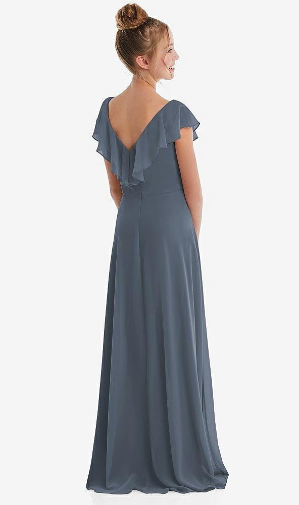 Back View - Silverstone Cascading Ruffle Full Skirt Chiffon Junior Bridesmaid Dress