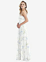 Side View Thumbnail - Bleu Garden Cuffed Strapless Maxi Dress with Front Slit