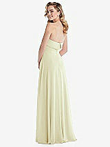 Rear View Thumbnail - Butter Yellow Cuffed Strapless Maxi Dress with Front Slit