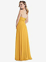 Rear View Thumbnail - NYC Yellow Cuffed Strapless Maxi Dress with Front Slit