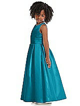 Side View Thumbnail - Oasis Sleeveless Pleated Skirt Satin Flower Girl Dress